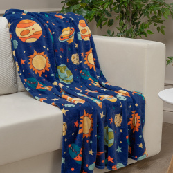 Покрывала  подушки одеяла для малышей TexRepublic abs494689 Детский плед Kosmos цвет: синий (110х140 см)