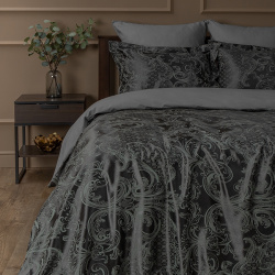 Комплекты постельного белья Buenas Noches bnn632549 Постельное белье Амели цвет: серый  графитовый (евро)