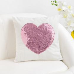 Декоративные подушки ЭТЕЛЬ tel579776 Декоративная наволочка Сердце цвет: розовый (40х40)