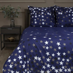 Комплекты постельного белья Amore Mio amm933638 Постельное белье MilkyWay цвет: синий (евро)