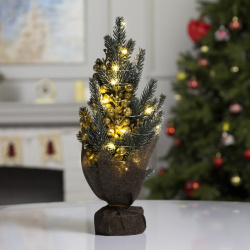 Фигура елка с золотистым декором (14х35х8 см) Luazon Lighting sil951139