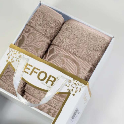 Полотенца EFOR efr896895 Набор из 2 полотенец Bamboo цвет: кофейный (50х90 см  70х140 см)