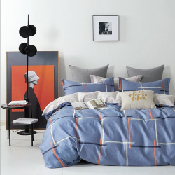 Комплекты постельного белья Narcissa nas944881 Постельное белье Тетрис цвет: синий  серый оранжевый (евро)