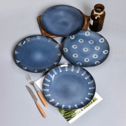 Набор тарелок Nordic цвет: синий (26х3х17 см  4 шт) Arya ar959115 Вид изделия: