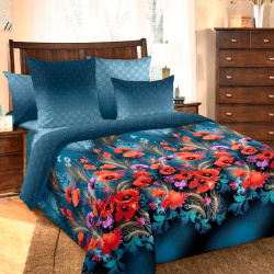 Комплекты постельного белья Королевское искушение kri854690 Постельное белье цвет: синий (2 сп)