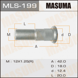 шпилька колесная  M12x1 25 L=42\ Suzuki Aerio 01 07/Carry 91 02/Escudo 88 08 MASUMA MLS 199