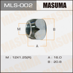 Гайка колесная MASUMA MLS 002 M12x1 25 R (правое) конус открытая 