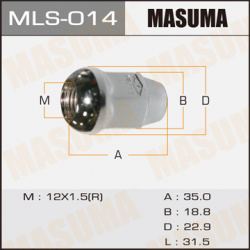 Гайка колесная MASUMA MLS 014 M12x1 5 R (правое) сфера закрытая 