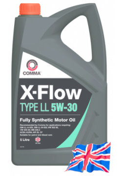 Моторное масло COMMA XFLL5L 5W 30 синтетическое 5 л 