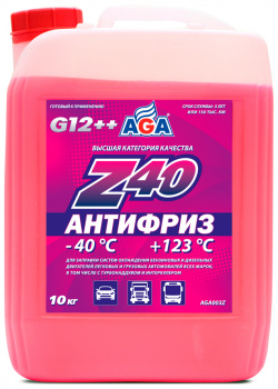 Антифриз AGA AGA003Z красный готовый G12++ 10 кг 