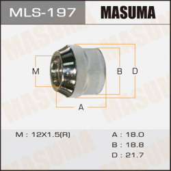 Гайка колесная MASUMA MLS 197 M12x1 5 R (правое) конус открытая 
