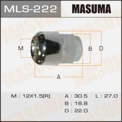 Гайка колесная MASUMA MLS 222 M12x1 5 R (правое) сфера закрытая 