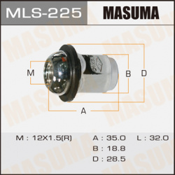 Гайка колесная MASUMA MLS 225 M12x1 5 R (правое) сфера закрытая 