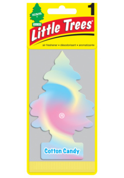 ароматизатор подвесной  картон ёлочка Сладкая вата (Cotton Candy)\ LITTLE TREES U1P 10282 RUSS