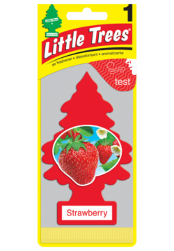 ароматизатор подвесной  картон ёлочка Клубника (Strawberry)\ LITTLE TREES U1P 10312 RUSS