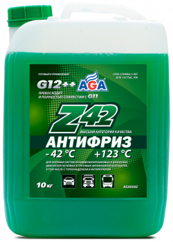 Антифриз AGA AGA050Z зеленый готовый G12++ 10 кг 