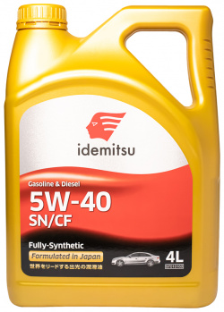 Моторное масло IDEMITSU 30015048746 5W 40 синтетическое 4 л 