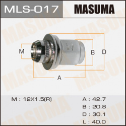 Гайка колесная MASUMA MLS 017 M12x1 5 R (правое) плоская закрытая 