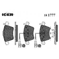 181777 колодки дисковые передние \ VW Touareg 3 0 6 V12 04># ICER 