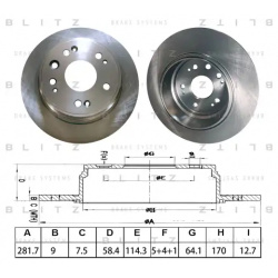Тормозной диск BLITZ BS0599 