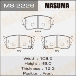 колодки дисковые  передние с антискр пласт \ Nissan Almera 1 4/1 6/2 0D 95 99/200SX 2 0 94> MASUMA MS 2226