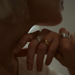 Ms  Marble Позолоченное широкое кольцо из серебра Sixth Sense 16179