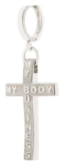 AMARIN Jewelry Моносерьга крест из серебра коллекции My Body Business 25172