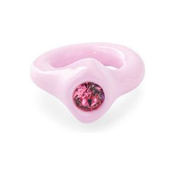 de formee Розовое кольцо из полимерной глины с розовым стразом 27061