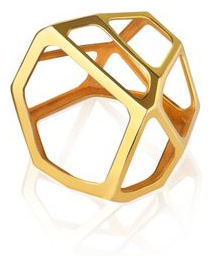 Vertigo Jewellery Lab Позолоченное безразмерное кольцо подвеска из серебра “CELL MONO” 36740