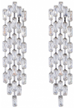 Herald Percy Серебристые серьги шандельеры с кристаллами 43260 Ювелирный сплав