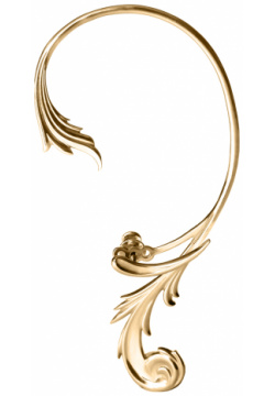 LUTA Jewelry Позолоченный кафф из серебра на левое ухо в барочном стиле 45473