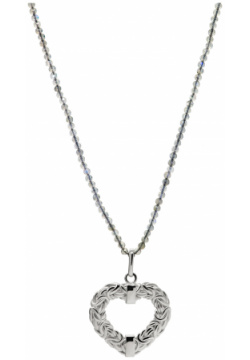 Serebriciti Jewelry Колье из лабрадора с подвеской сердцем 90415