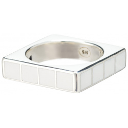SHAMELESS Белое квадратное кольцо из серебра с эмалью 92221