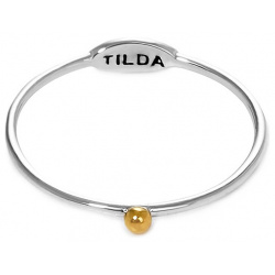 Tilda Тонкое кольцо из белого золота с желтым шариком 11894
