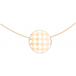 LUTA Jewelry Покрытое лимонным золотом двустороннее серебряное колье «гусиная лапка» из лавандовой и белой эмали 102346