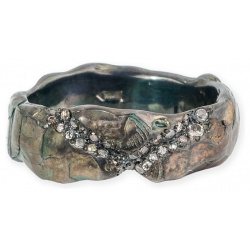 Kintsugi Jewelry Кольцо Satin из серебра с бриллиантами 95878