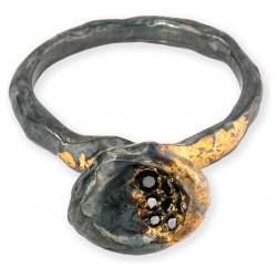 Kintsugi Jewelry Кольцо Soul2 из серебра с позолотой и бриллиантами 95884
