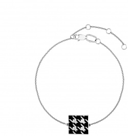 LUTA Jewelry Двусторонний браслет с узором "гусиная лапка" из неоновой и черной эмали 102074