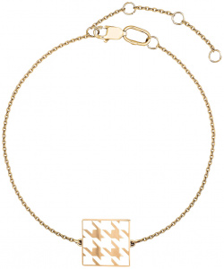LUTA Jewelry Покрытый лимонным золотом двусторонний серебряный браслет «гусиная лапка» из лавандовой и белой эмали 110441