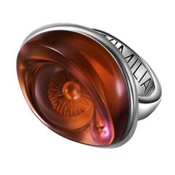 Maximilian Silver Label Кольцо глаз из серебра с резным кварцем цвета аметрина 107950