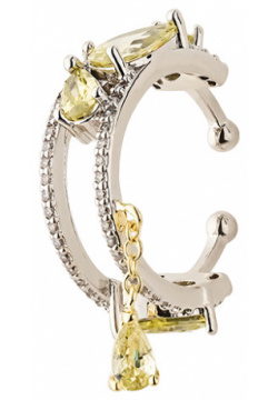 Caviar Jewellery Кафф большой с лимонными фианитами 46929