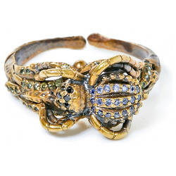 Fiore di Firenze Позолоченное кольцо паук с кристаллами 99333