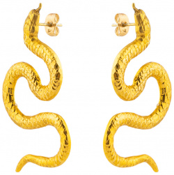 Natia x Lako Позолоченные серьги змеи 40506