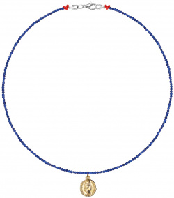 Maniovich AM Синее сколье с золотистой подвеской Sapphire Pendant 137560