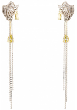 Caviar Jewellery Серьги с цепочками и лимонными фианитами 45436