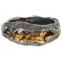Kintsugi Jewelry Кольцо Fault из серебра с позолотой 95929