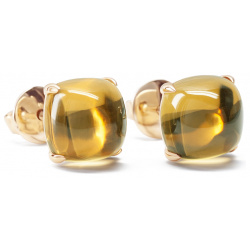 Leonie Jewelry Серьги пусеты из золота Kisses Mini с цитрином 163179 Желтое