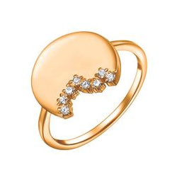 Nastya Maximova Позолоченное кольцо из серебра с кристаллами 33942