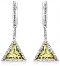 Maya Gemstones Серьги из белого золота с бриллиантами и цитринами 248343