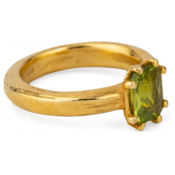 The Mineral Bar Позолоченное кольцо ANCIENT SOUL из серебра с зеленым хризолитом 271703